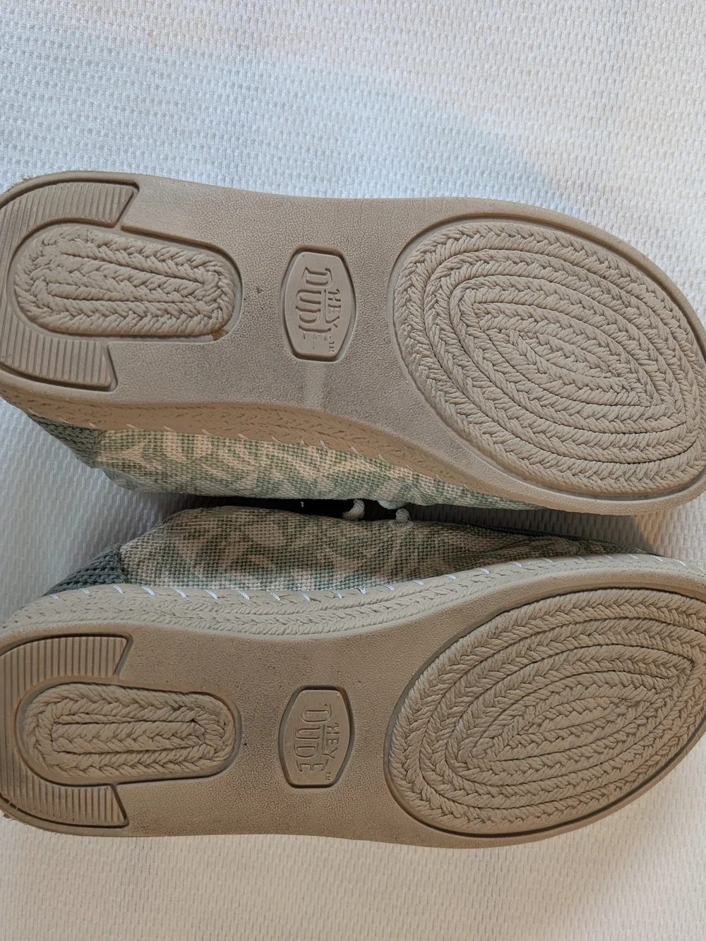 HEYDUDE Wendy Espadrille Retro Palm Celadon Green Shoes Women’s Size 6